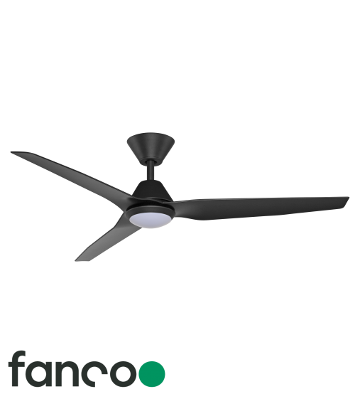 Fanco Infinity-iD 3 Blade 54" DC LED Ceiling Fan with Smart Remote Control in Black